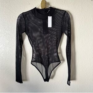 NEW Alix NYC Black Mesh Bodysuit Size XS